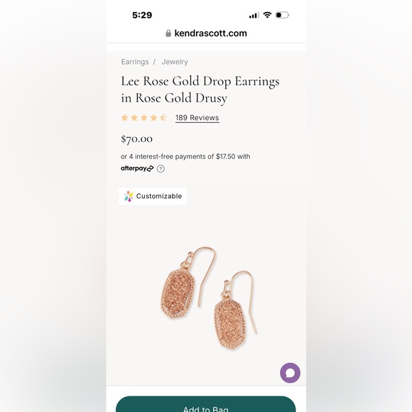 Kendra Scott - Lee Rose Gold Drop Earrings in Rose Gold Drusy - Picture 4 of 5